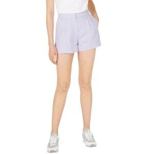 Michael Kors Pleated Linen Shorts Women’s Size 10 Purple High-Waisted